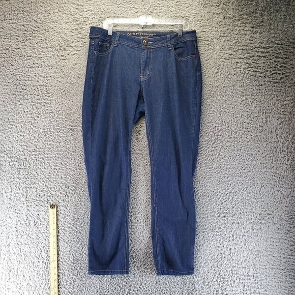 Ashley Stewart Jeans Womens 12W Blue Average Skinny Stretch Denim - Picture 1 of 11